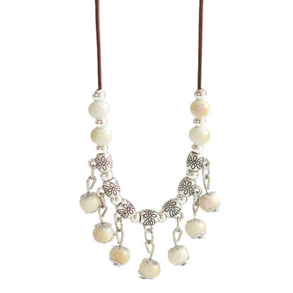 Handcrafted Porcelain Pendant - Oriental Chic