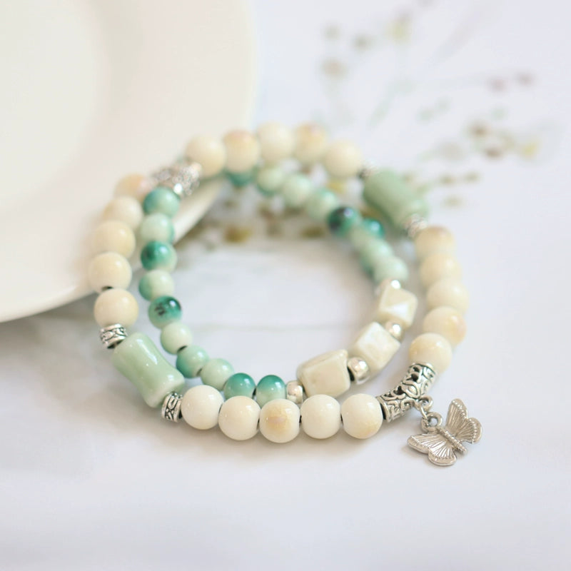 Layered Butterfly Porcelain Bracelet - Fresh Jewelry