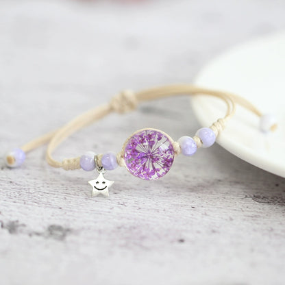 Glass Terrarium Bracelet - Preserved Flower Jewelry