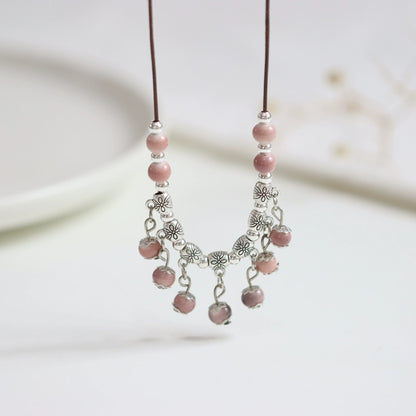 Handcrafted Porcelain Pendant - Oriental Chic