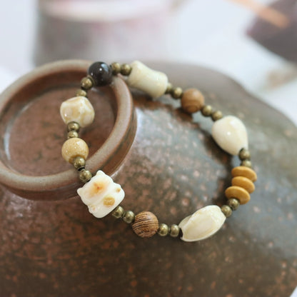 Ethnic Maneki-Neko Bracelet - Ceramic Fortune Jewelry