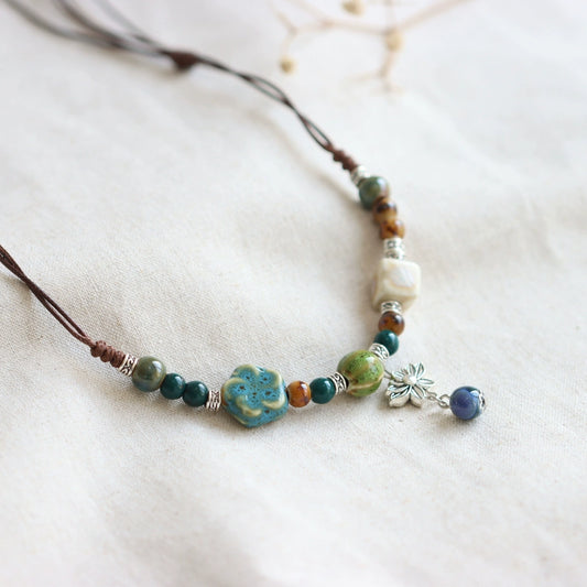 Ceramic Pendant Necklace - Artistic Bohemian Jewelry