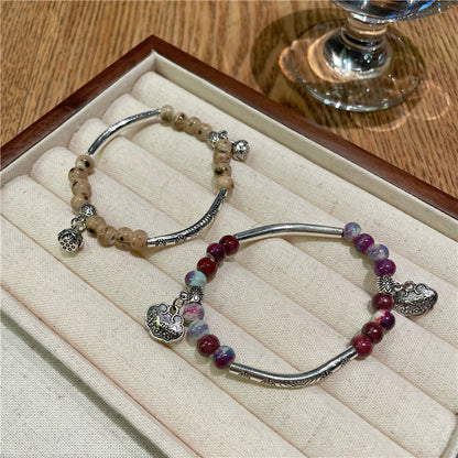 Handmade Porcelain Bracelet for Women - An Ethnic-style, Unique, Light Luxury, and Multicolored Beaded Accessory.