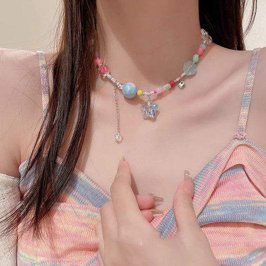 Candy-colored Necklace for Women - The New Summer Arrival of a Girlish Multicolored Bead Necklace