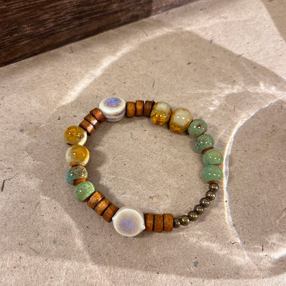 Elegance and Zen Porcelain Bead Bracelet for Women - A High-Aesthetic, Student-Friendly Accessory with Traditional Chinese Charm