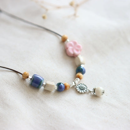 Ceramic Pendant Necklace - Artistic Bohemian Jewelry