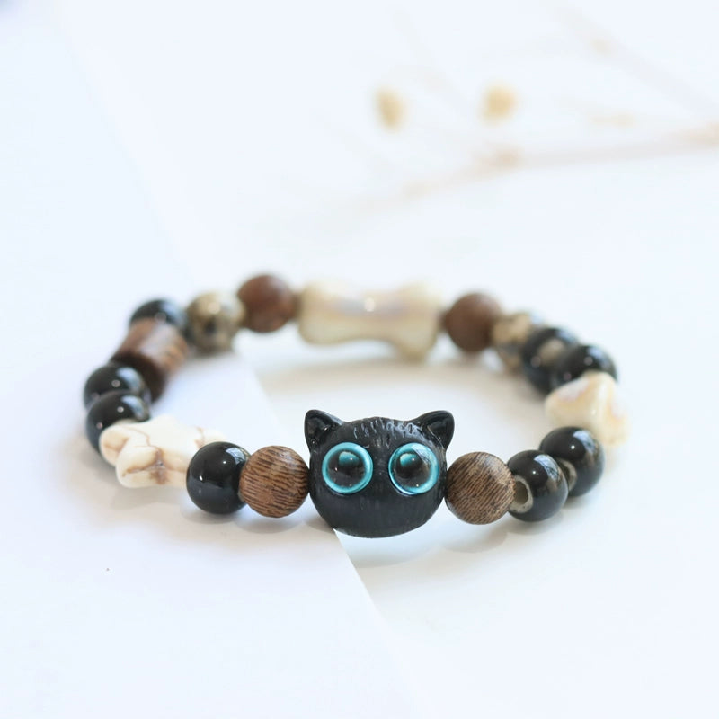 Adorable Owl Ceramic Beaded Bracelet - Whimsical Animal Jewelry