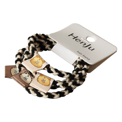 4-Pack Braided Hair Ties Women New Elegant Elastic Simple Ponytail Bands