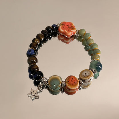 Retro Porcelain Bead Bracelet for Women - A New Chinese-style Natural Stone Accessory