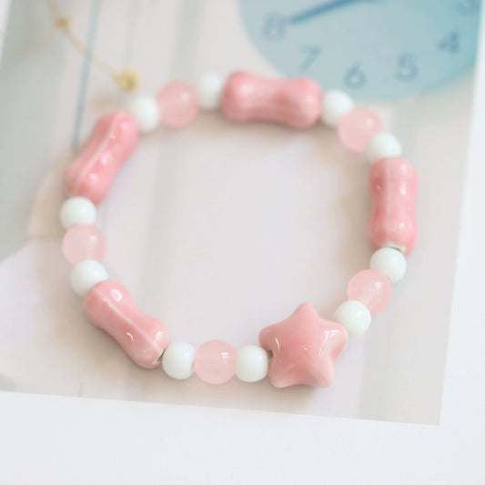 Minimalist Ceramic Beaded Bracelet - Natural Style Jewelry