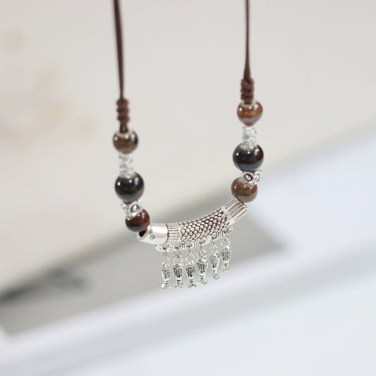 Ceramic Pendant Necklace - Neo-Traditional Jewelry