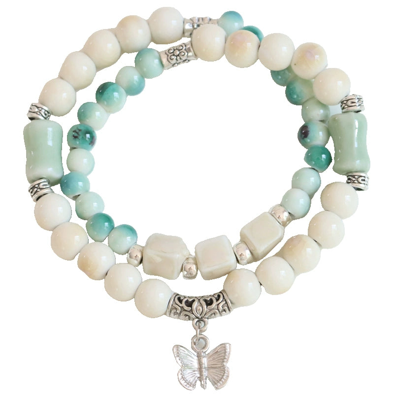 Layered Butterfly Porcelain Bracelet - Fresh Jewelry
