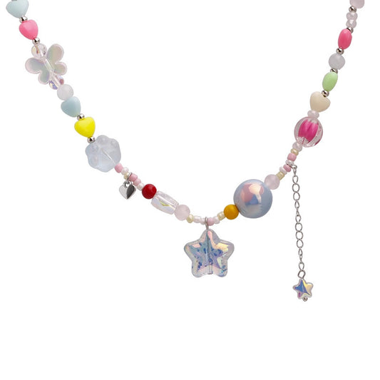 Candy-colored Necklace for Women - The New Summer Arrival of a Girlish Multicolored Bead Necklace
