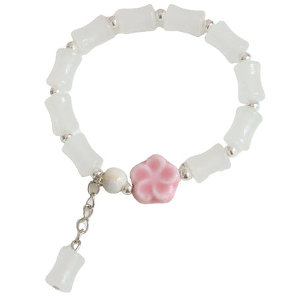 Bamboo-Joint Glass Bracelet - Ceramic Beaded Jewelry