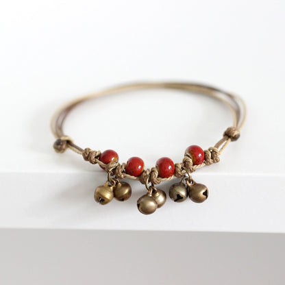 Handmade Ceramic Anklet - Boho Chic Foot Jewelry