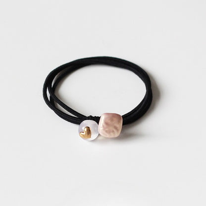 Beaded Hair Tie - Trendy Women's Elegant Hair Accessory, Simple High Elasticity Durable Elastic Band for Tying Hair