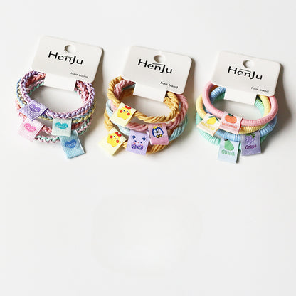Set Of Four Hair Ties, Cream-Colored And Cute For Women To Tie Hair
