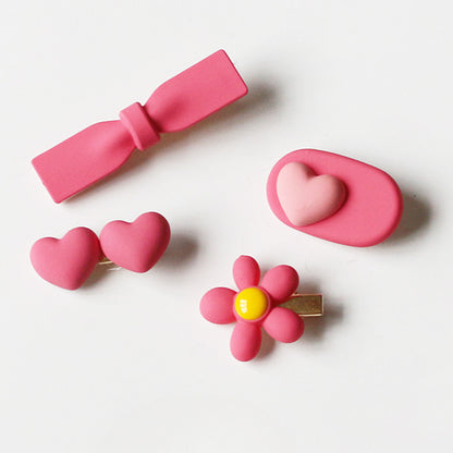 Pink Hair Clip Cute Side Accessory Playful Design For Women Girly Hairpin