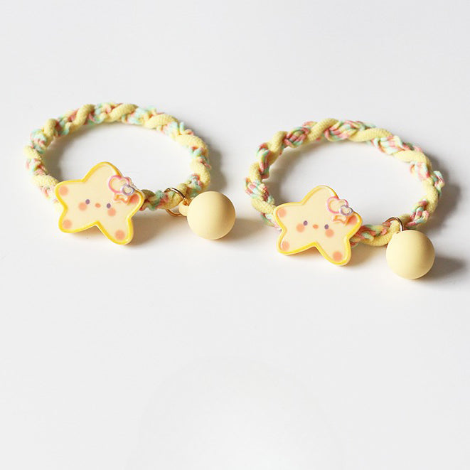 Yellow Star Hair Tie, Cute Trendy Elastic, High Elasticity Durable Hair Loop for Ponytails and Updos