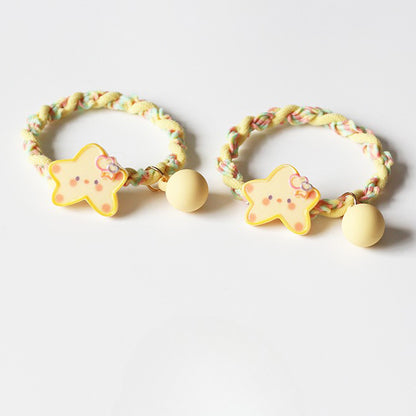 Yellow Star Hair Tie, Cute Trendy Elastic, High Elasticity Durable Hair Loop for Ponytails and Updos