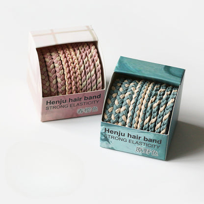 10-piece Boxed Dark-toned Hair Ties, 2024 New Stylish Hair Loops, Simple Small Elastics for Women's Hairstyles