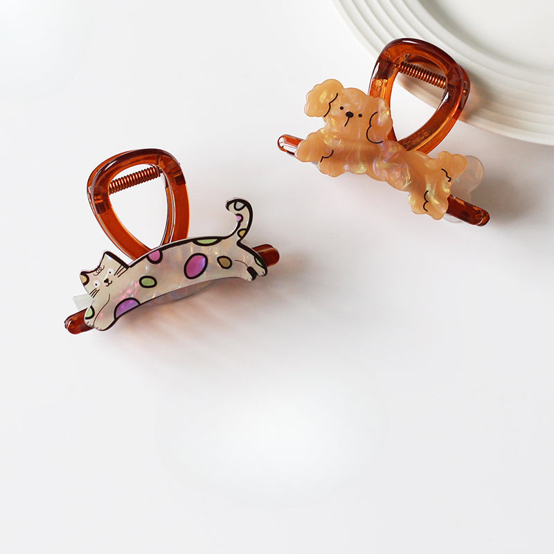 Small Animal Claw Clips for Women - 2024 New Premium Shark Clips for Thin Hair, Half-Up Hair Clips for Back of Head