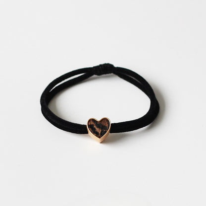 Leopard Print Heart Hair Tie - High Elasticity Durable Elastic Band for Women, 2024 New Premium Hair Loop