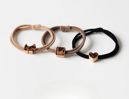 Leopard Print Heart Hair Tie - High Elasticity Durable Elastic Band for Women, 2024 New Premium Hair Loop