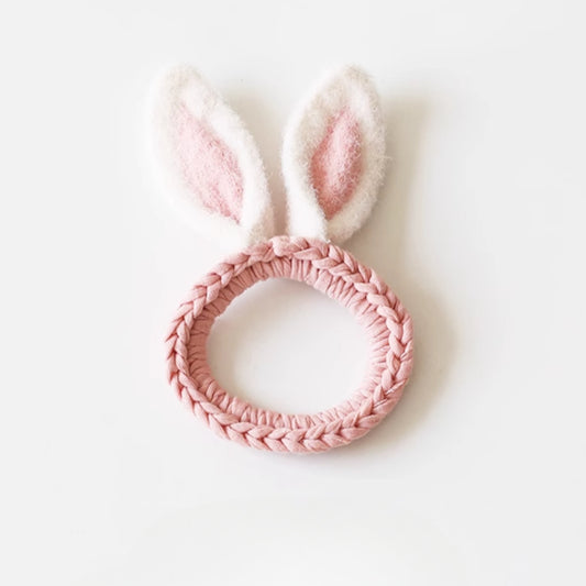 Fuzzy Bunny Ear Hair Tie Sweet Cute Rabbit Ponytail Band Hair Accessory
