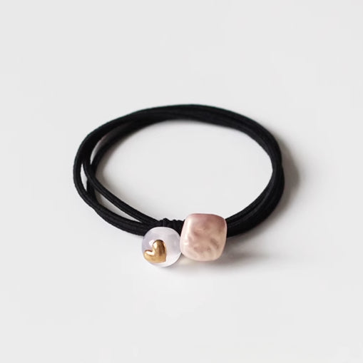 Beaded Hair Tie - Trendy Women's Elegant Hair Accessory, Simple High Elasticity Durable Elastic Band for Tying Hair