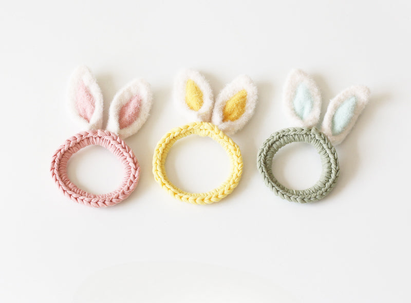 Fuzzy Bunny Ear Hair Tie Sweet Cute Rabbit Ponytail Band Hair Accessory