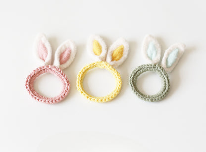Fuzzy Bunny Ear Hair Tie Sweet Cute Rabbit Ponytail Band Hair Accessory