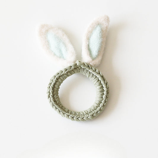 Fuzzy Bunny Ear Hair Tie Sweet Cute Rabbit Ponytail Band Hair Accessory