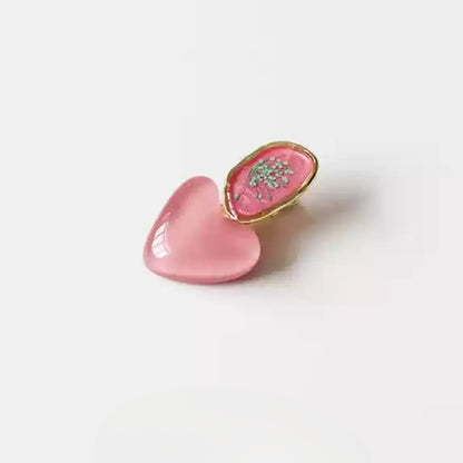 Jelly Color Heart Hair Clips for Women - 2024 New Premium Bang Clips, Forehair Clips and Duckbill Clips