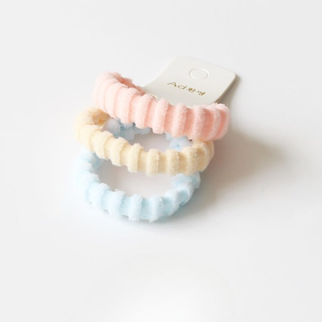 3-Piece Thick High Elasticity Jacquard Towel Loop - Seamless Durable Hair Ties, Elastic Bands, and Simple Hair Holders