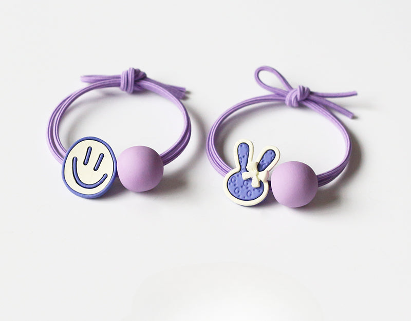Periwinkle Blue Elastic Bands, Japanese and Korean Inspired Elegant Hair Ties for Women's Hair Loops