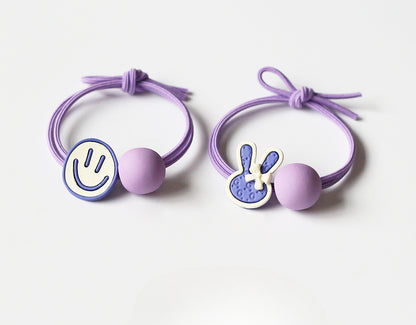 Periwinkle Blue Elastic Bands, Japanese and Korean Inspired Elegant Hair Ties for Women's Hair Loops