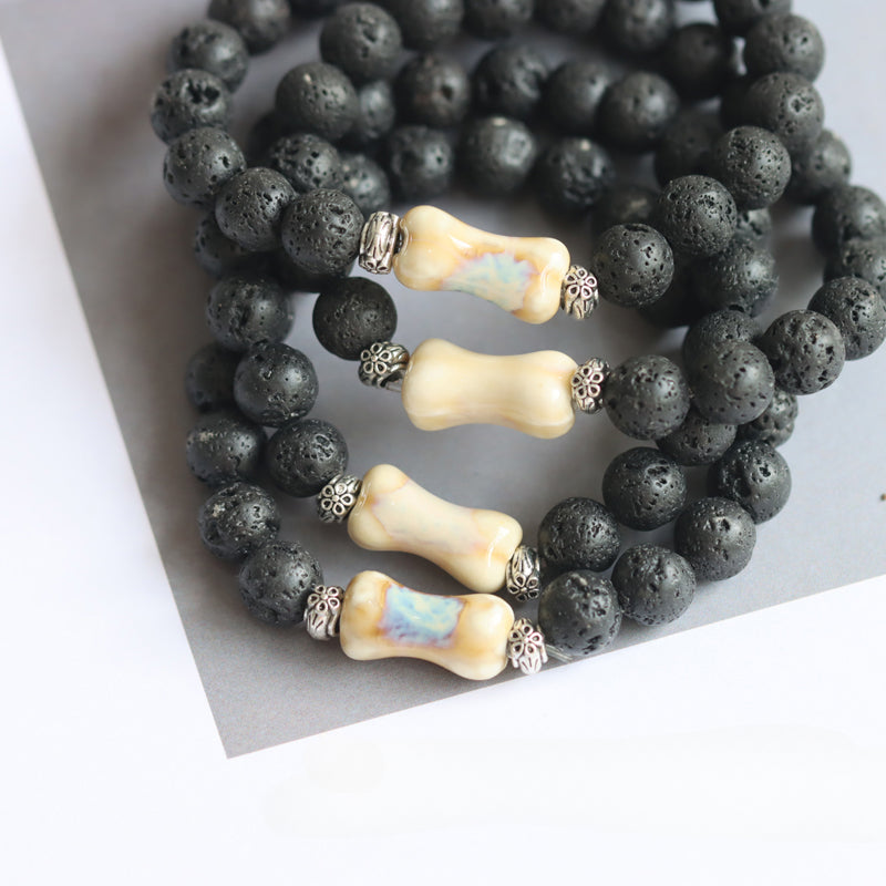 Adorable Owl Ceramic Beaded Bracelet - Whimsical Animal Jewelry