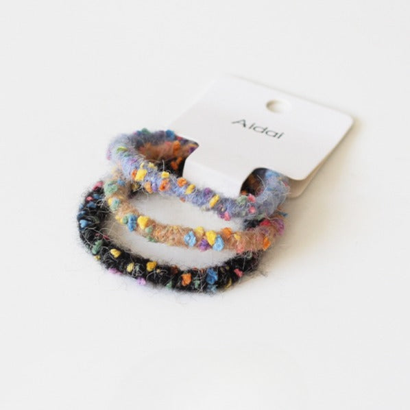 3-Pack Plush Hair Ties - Trendy Elegant Hair Accessory, Elastic Bands for Women's Hair Ties and Holders