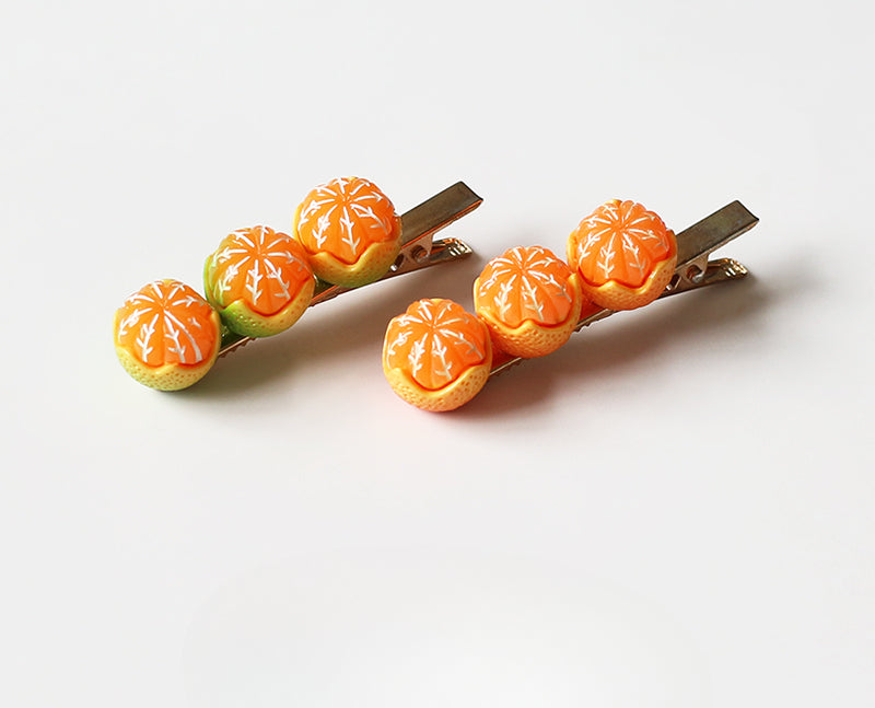 Lucky Orange Hair Clip Women Trendy New Cute Side Hair Accessory Elegant Style
