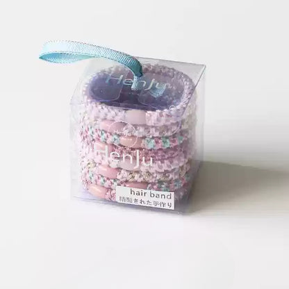 10-Piece Boxed Colorful Woven Hair Tie - Women's Bun Hair Accessory, Trendy Hair Band for Ponytails, Premium and Stylish Hair Accessory