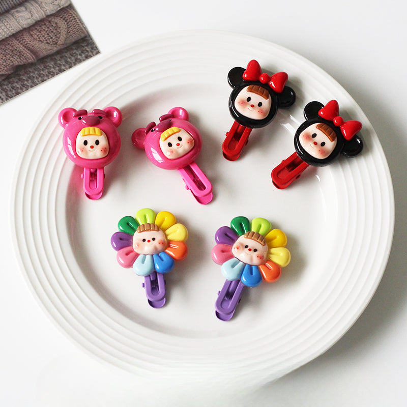 Smiling Girl Hair Clips - 2024 New Cute Bang Clips, Exquisite Side Clips and Hairpins for Forehair