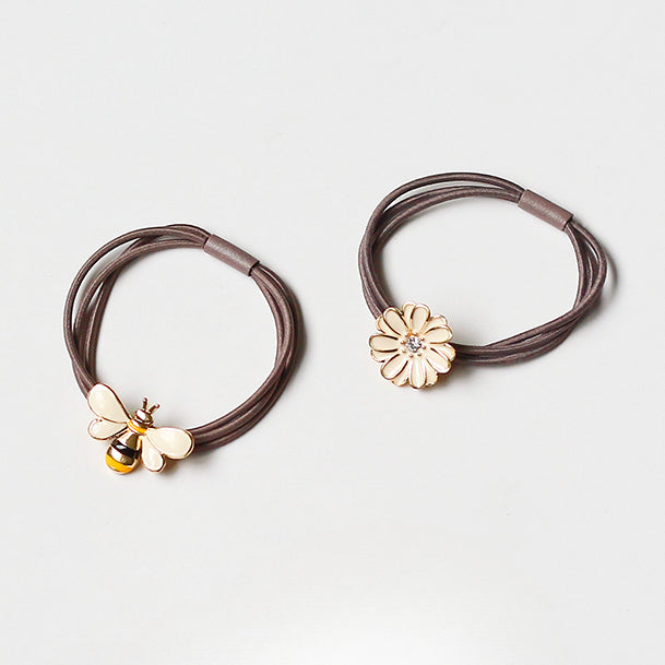 Korean Hair Ties Simple Daisy Hairbands Hair Accessories Bun Hair Ties Brooch