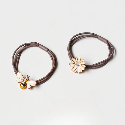 Korean Hair Ties Simple Daisy Hairbands Hair Accessories Bun Hair Ties Brooch