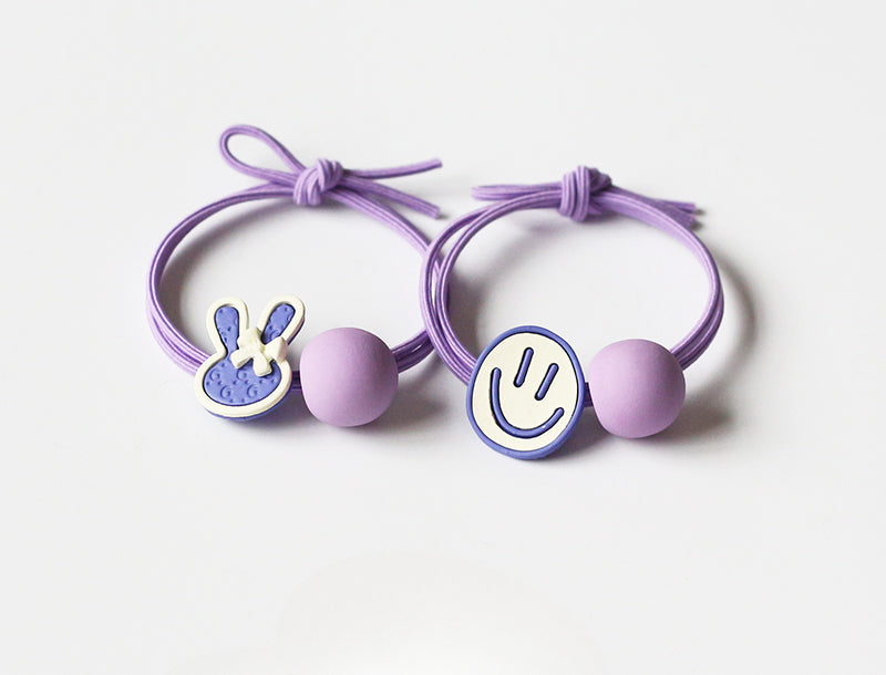 Periwinkle Blue Elastic Bands, Japanese and Korean Inspired Elegant Hair Ties for Women's Hair Loops
