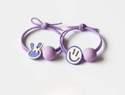 Periwinkle Blue Elastic Bands, Japanese and Korean Inspired Elegant Hair Ties for Women's Hair Loops