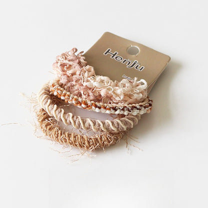 Knitted Hemp Hair Tie for Women, 2024 New High-end Hair Elastic, Durable High-stretch Hair Loop for Tying Hair