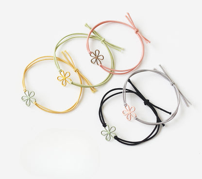 Fresh and Elegant Hair Ties for Women - Korean Trendy Hollow Flower Minimalist Hair Loops and Ponytail Elastic Bands