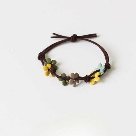 Kawano Field Small Flower Hair Rope Women's 2024 New Head Rope Tie Ponytail Hair Ring, Rubber Band Tie Hair Ring