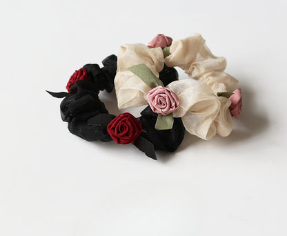 Rose Hair Tie Trendy New Elegant Simple Ponytail Band Women Hair Accessory